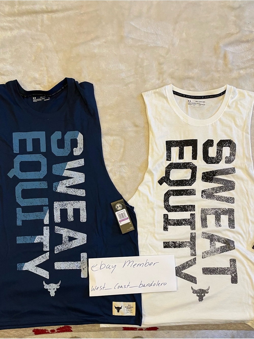 Under Armour Project Rock BSR & Sweat Equity Bundle of 5 Men’s XXL Tank’s - Picture 3 of 4
